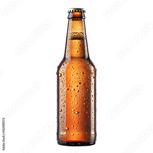 bottle of beer isolated on transparent background