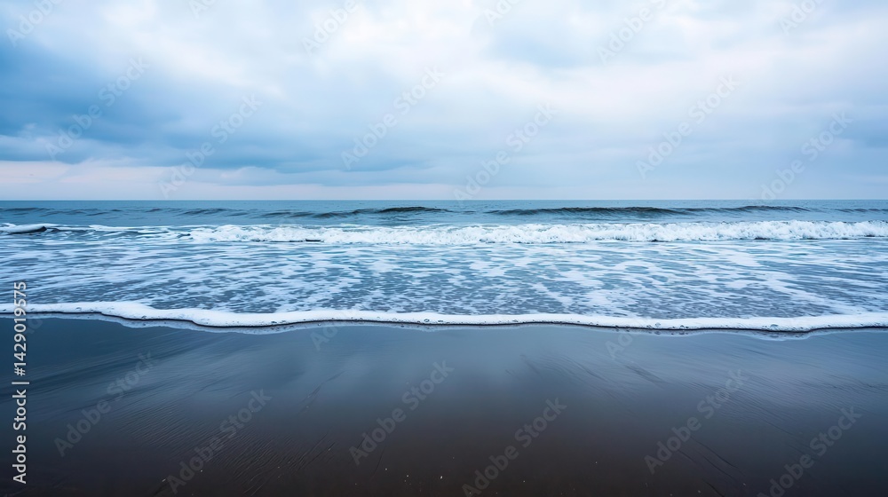 Fototapeta premium Kaleidoscopic image of ocean wave and tide forms, mirrored effect