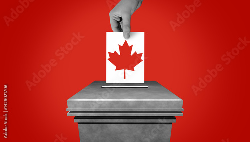 Φωτογραφία Canadian Elections or Canada Election with diverse hands casting a vote for a federal vote for a prime minister or provincial members of parliament as multicultural hands holding a maple leaf flag