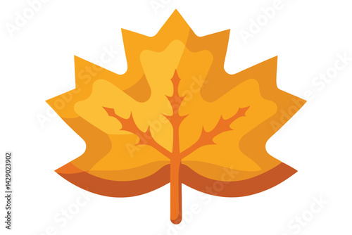 Beautiful orange and yellow maple leaf art suitable for fall designs