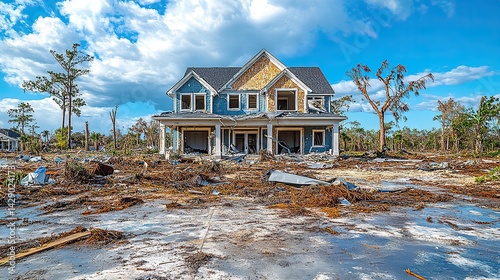 florida storm damages home in affluent neighborhood concept florida storm damages home affluent neighborhood