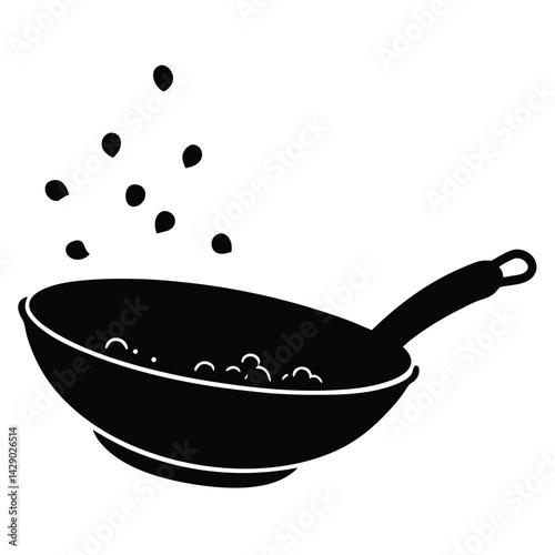 Modern Wok Vector – Authentic Asian Cooking Pan Illustration for Culinary & Design Projects