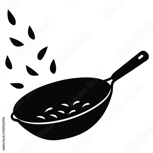 Modern Wok Vector – Authentic Asian Cooking Pan Illustration for Culinary & Design Projects