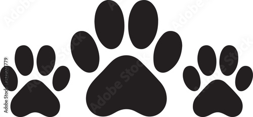 Bobcat footprint icon, Bobcat paw print silhouette vector, black animal track icon
