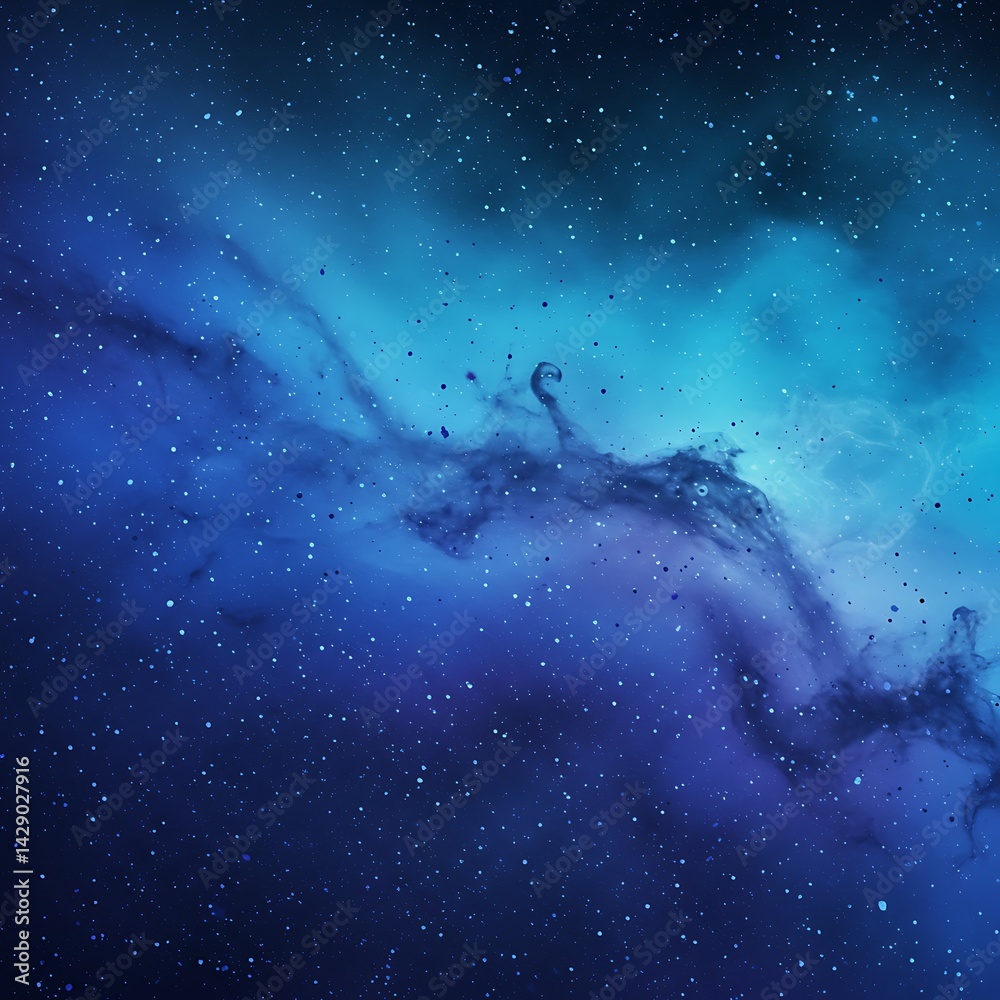 Fototapeta premium Celestial Swirl: Midnight Blues AI Generated