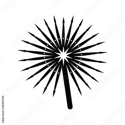 Firework with spark trails icon silhouette vector with white background