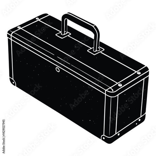 Isolated Black Vector Photographer using Element hard case With White Background