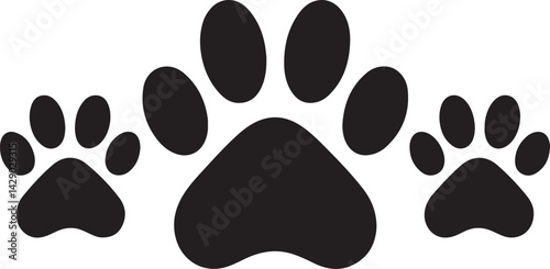 Bobcat footprint icon, Bobcat paw print silhouette vector, black animal track icon
