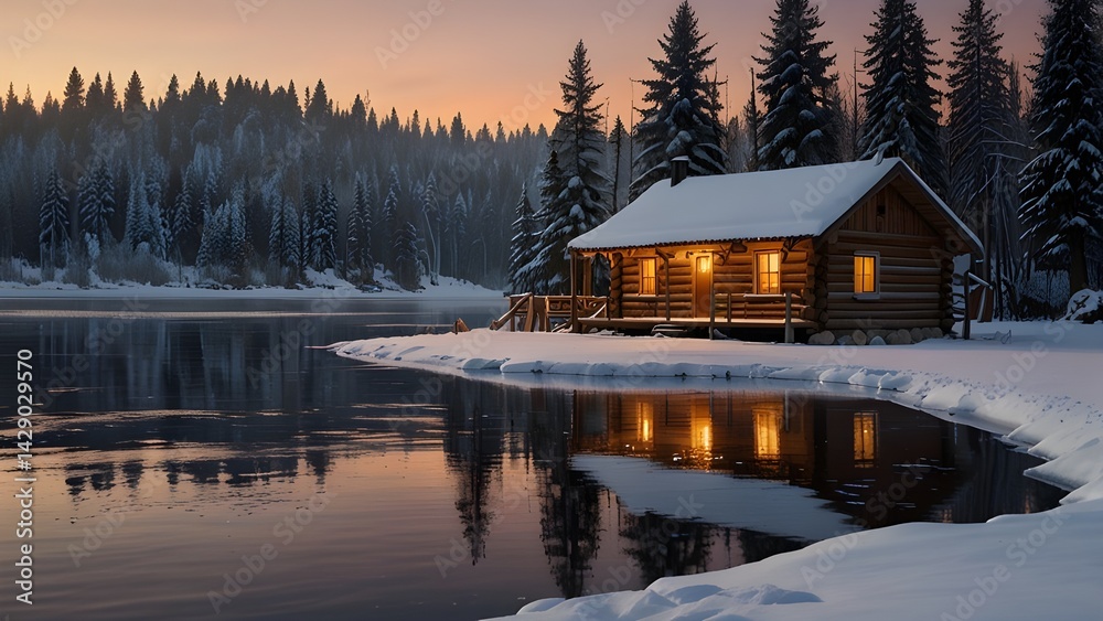 Fototapeta premium lake in winter