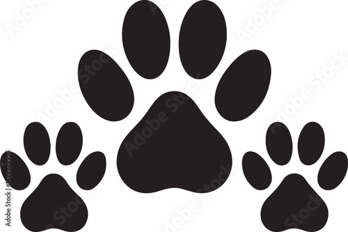 Bobcat footprint icon, Bobcat paw print silhouette vector, black animal track icon
