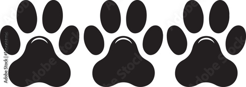 Bobcat footprint icon, Bobcat paw print silhouette vector, black animal track icon
