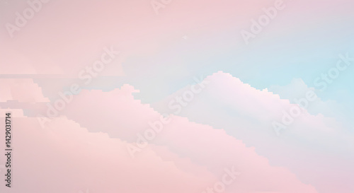 Dreamy Pastel Sky With Cotton Candy Clouds And Serene Light