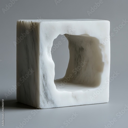 Wallpaper Mural Abstract marble cube with an irregular void Torontodigital.ca