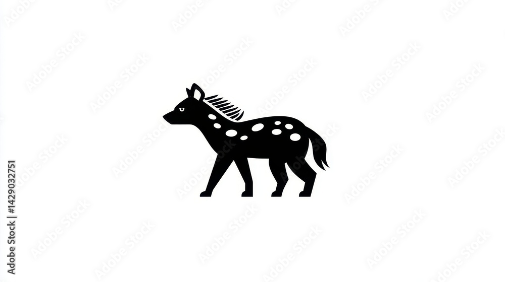 Fototapeta premium Silhouette illustration of a spotted hyena.