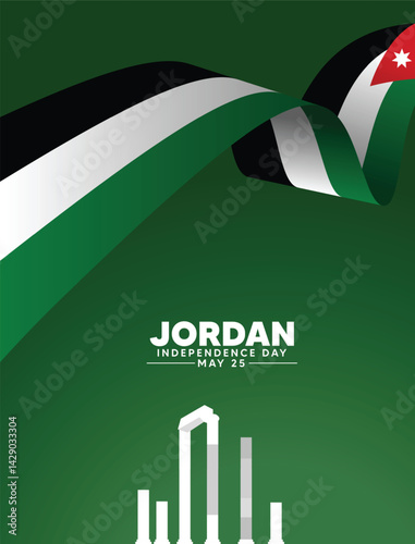 Jordan Independence Day 25 May vector poster