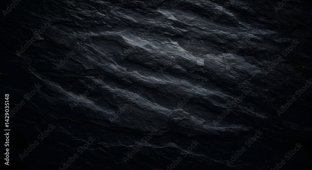 Fototapeta premium Dramatic Dark Stone Texture High Resolution Black Slate Background