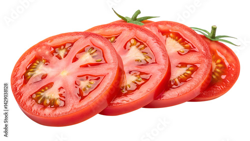 Tomato slices isolated transprent background