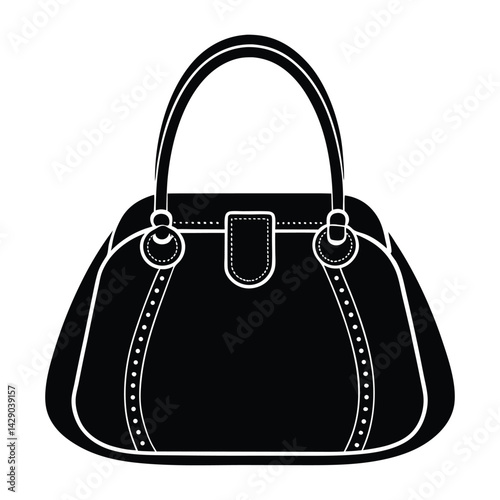 female hand bag isolated on white.