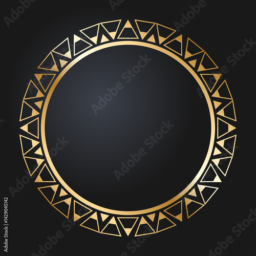 Beautiful round golden frame. Festive design. Gold border. Round frames vector