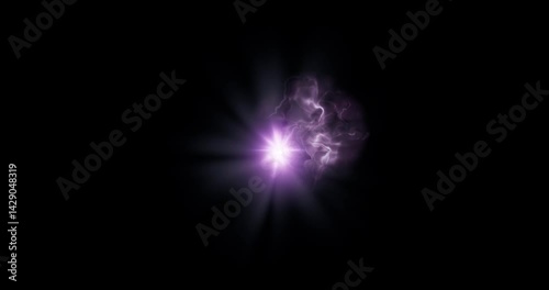 purple energy teleport effect on black background