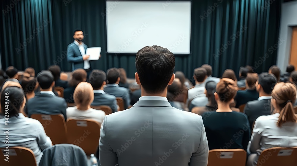 Obraz premium Professional Coach Engaging Audience During Business Presentation