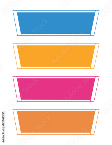 Colorful origami paper banners are a vibrant vector design set featuring blank paper labels and ribbons