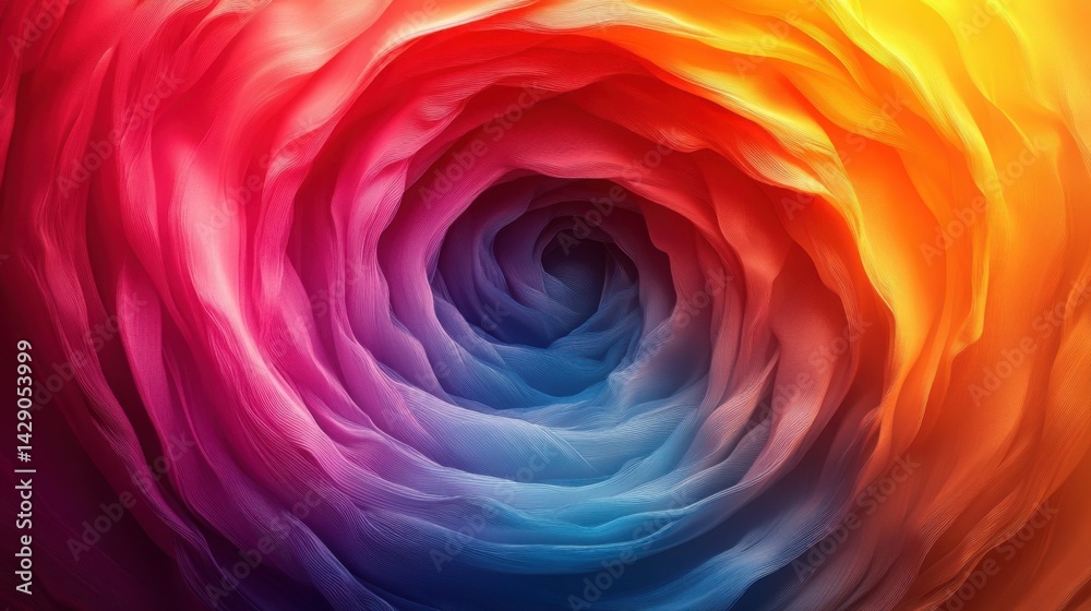 Abstract Colorful Fabric Swirls Vibrant Rainbow Texture Background