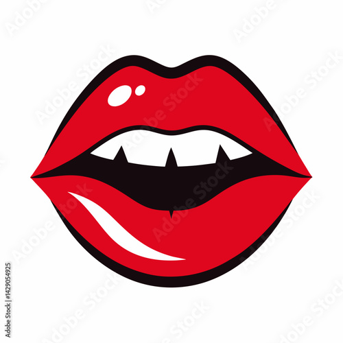 Wallpaper Mural Vintage Punk Lips Vector – Bold Retro Grunge Lip Art for Edgy Designs Torontodigital.ca