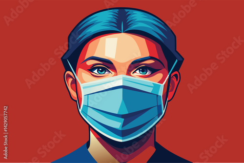 Woman in a Face Mask. A Protective Portrait