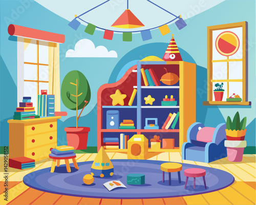Colorful and Playful Childrens Room Interior Design