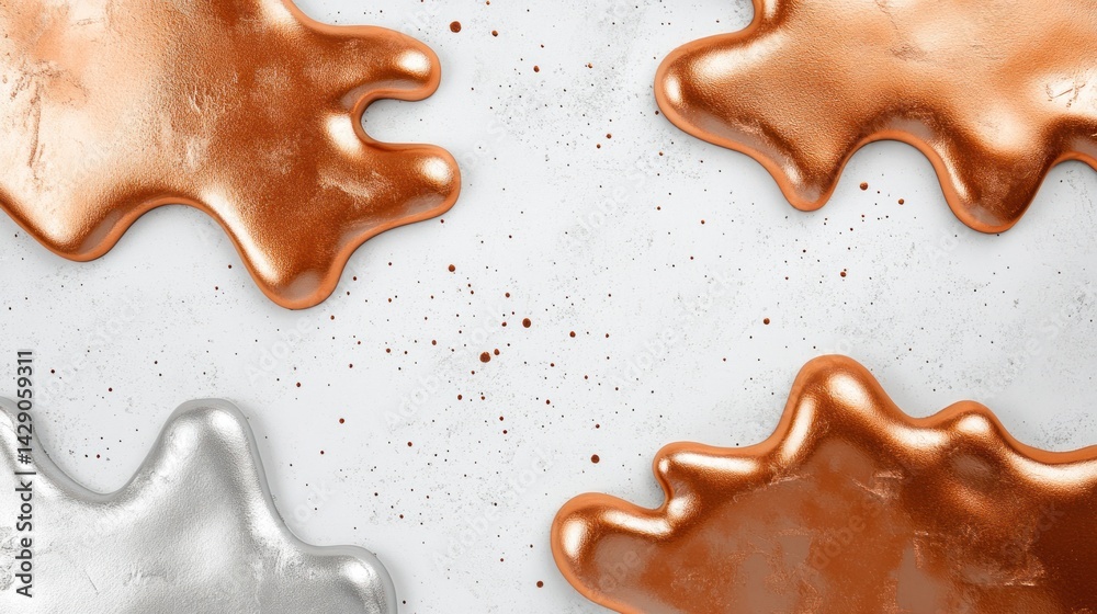 Abstract Liquid Metal Drips on Stone Abstract Liquid Metal Drips on Stone