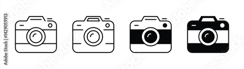 Camera icon set camera photo snapshot capture photograph shutter flash digital app