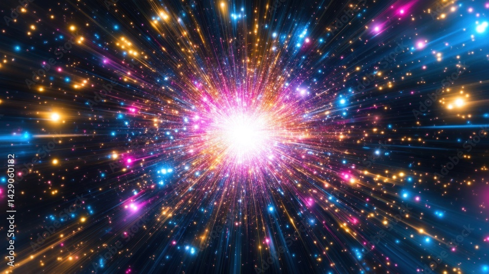 Naklejka premium Cosmic Explosion in Space