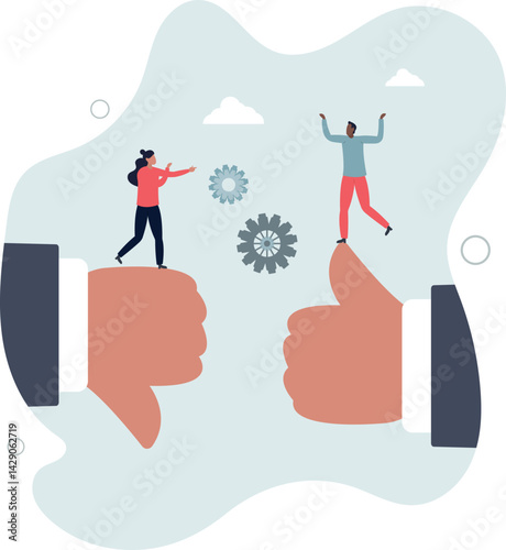 Conflict and argument between colleagues, controversy or difference opinion, disagree, confrontation or rivalry fighting concept. character life .