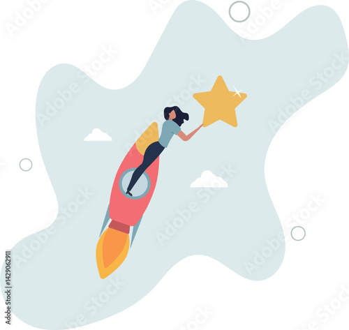 Innovation to help or support work success, entrepreneurship or winning business challenge, character life .