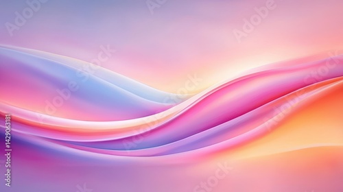 Wallpaper Mural A vibrant abstract design featuring smooth waves of pink, purple, and blue hues, creating a soothing and visually appealing gradient effect. Torontodigital.ca