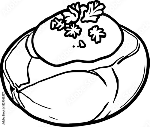 Creamy Potato Dish Topped With Fresh Herbs Garnish