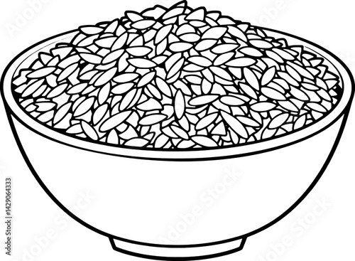 A Bowl of Uncooked Rice Grains Ready For Cooking