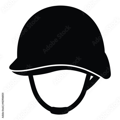 Soldier Helmet silhouette vector isolated on white background 