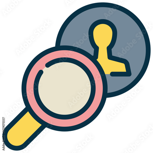 human people employee research finding magnifying search filled outline icon