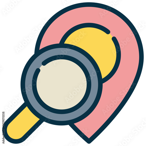 location pin direction search finding filled outline icon