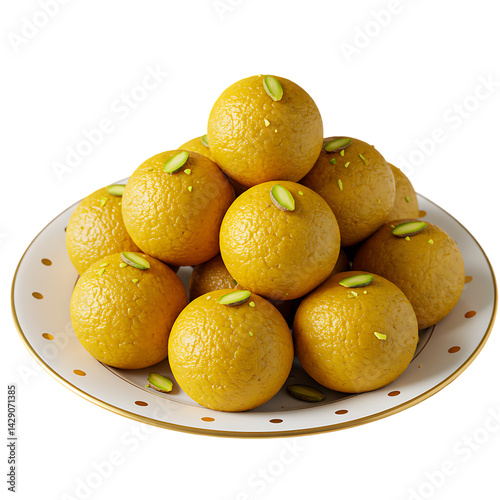 Indian Laddu Sweet Illustration | Traditional Festive Dessert PNG | Realistic Ladoo Clipart Design .

