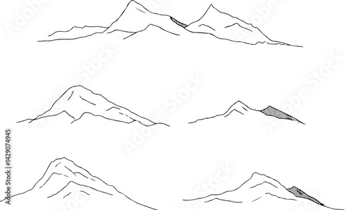 A set of Linear vector mountains