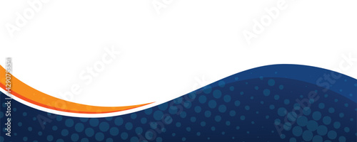 Abstract Wave Banner with Blue and Orange Accents