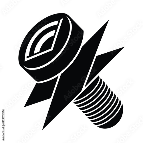 Eco energy bolt with smooth curves on white background
