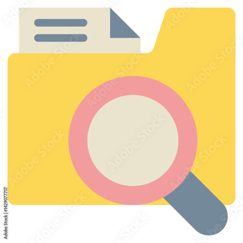 folder database document search finding flat style icon
