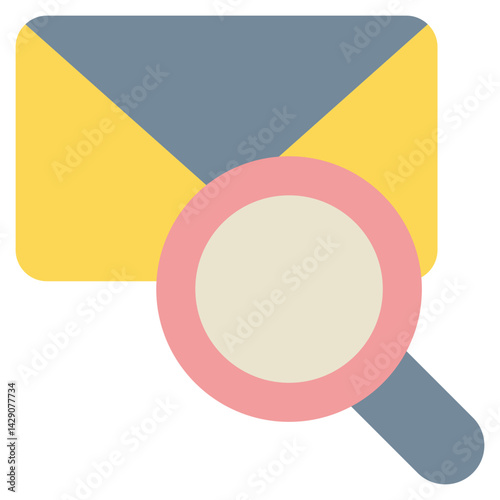 envelope message send mail search finding magnifying flat style icon