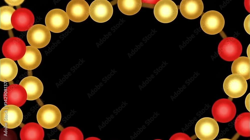 Animated festive bokeh with gold and red lights Animated festive bokeh with gold and red lights