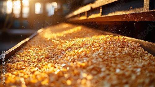 Pale gold chaff is scattered across the threshing floor after the grain harvest