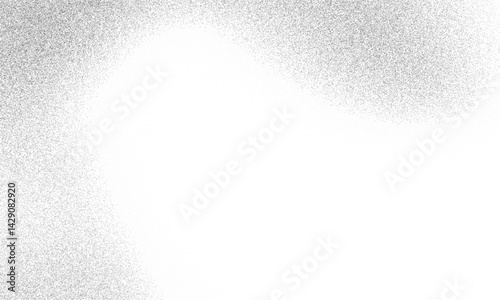 Dense spray texture of floating grain particles in cloudy dissolve. Vector illustration in greyscale stippling and foggy dust effect